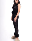 Conjunto Tejido Negro con Flecos
