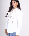 Blusa Blanca Manga Larga