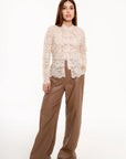 Blusa Nude de Encaje Floral