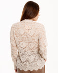 Blusa Nude de Encaje Floral