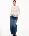 Blusa Amélie Blanca de Encaje Floral