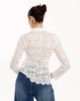 Blusa Amélie Blanca de Encaje Floral