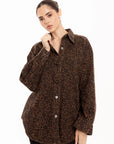 Blusa Camisera Ámbar Animal Print Chocolate