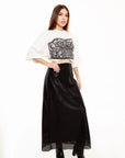 Falda Maxi Celeste con Lentejuelas Negro