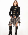 Chaqueta Antonella Negra con Alamares Dorados