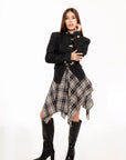 Chaqueta Antonella Negra con Alamares Dorados