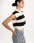 Blusa Polo Rayas Mía Negro