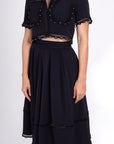 Conjunto Negro Blusa y Falda