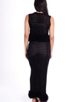 Conjunto Tejido Negro con Flecos