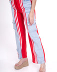 Pantalón Cargo Denim Rojo