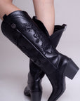 Bota Negra Corte Medio