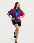 Blusa Camisera Vittoria Rojo Azul