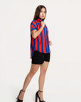 Blusa Camisera Vittoria Rojo Azul