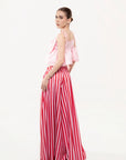 Pantalón Palazzo Rayas Fucsia y Rosa