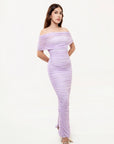Vestido Maxi Drapeado Lavanda