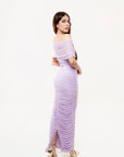 Vestido Maxi Drapeado Lavanda