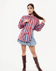 Blusa de Rayas Azul y Rojo