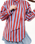 Blusa de Rayas Azul y Rojo