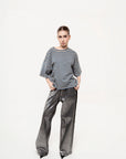 Blusa Oversize de Rayas Azul y Taupe