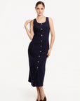 Vestido Midi Denim Azul Oscuro