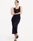 Vestido Midi Denim Azul Oscuro