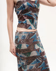 Conjunto de Lentejuelas Top y Falda Maxi