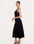 Vestido Midi Denim Azul Oscuro