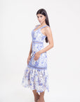 Vestido Midi Encaje Azul
