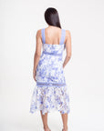 Vestido Midi Encaje Azul