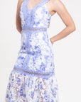 Vestido Midi Encaje Azul
