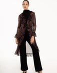 Maxiblusa Isabella Chocolate con Volantes