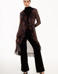 Maxiblusa Isabella Chocolate con Volantes