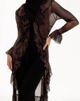 Maxiblusa Isabella Chocolate con Volantes