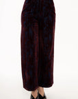 Pantalón Valeria Wide Leg Vino con Efecto Terciopelo