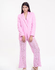 Pantalón Rosa Encaje Largo