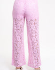 Pantalón Rosa Encaje Largo
