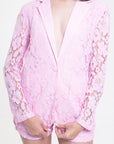 Conjunto Rosa Blazer y Short Encaje