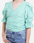 Blusa Cuadros Verde Blanco