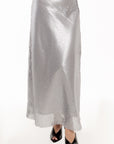 Falda Maxi Celeste con Lentejuelas Plata