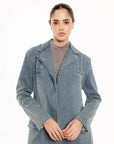 Blazer Camille Oversize de Mezclilla Azul Claro