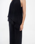 Conjunto Negro de Pantalón y Blusa Halter
