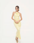 Vestido Largo de Lentejuelas Amarillo