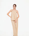 Conjunto de Tirantes y Pantalón de Lunares Beige