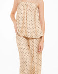 Conjunto de Tirantes y Pantalón de Lunares Beige