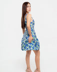 Vestido Corto Floral Azul