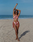 Bikini Una Pieza Estampado Rojo