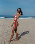 Bikini Una Pieza Estampado Rojo