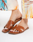 Sandalia Flat Camel Milano