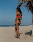Bikini Top y Panti Naranja Negro