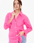 Camisa Fucsia con Botones de Corazón